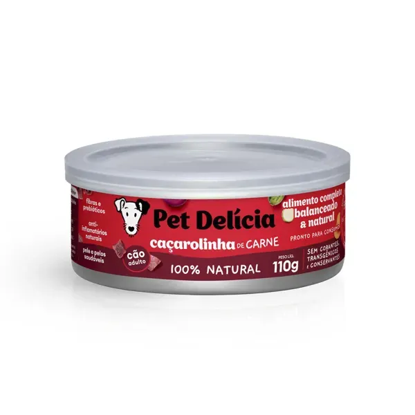 Ração Úmida Pet Delícia Cães Caçarolinha de Carne 110 g